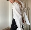 画像1: Women's two-wear bow tie chic shirt　ツーウェア蝶ネクタイボウレース付きブラウス (1)