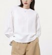 画像1: Women's Lantern sleeve pleated patchwork shirt sweatshirt shirt　ラタンスリーブパッチワークブラウス Tシャツ (1)