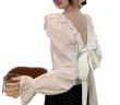 画像9: Women's two-wear bow tie chic shirt　ツーウェア蝶ネクタイボウレース付きブラウス (9)