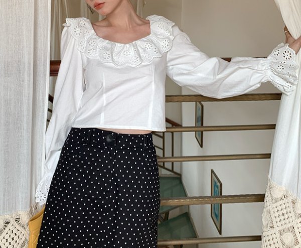 画像7: Women's two-wear bow tie chic shirt　ツーウェア蝶ネクタイボウレース付きブラウス (7)