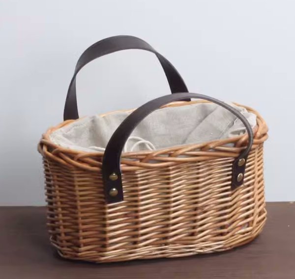 画像2: bamboo basket handbag  tote bag 　バケットトート籠かごバッグ (2)