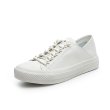 画像1: genuine leather pearl decoration lace up sneakers 　男女兼用ユニセックスパール付きレースアップレザースニーカー (1)