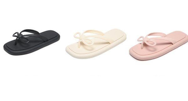 画像4: ribbon point thong sandals shoes　リボン付きトングサンダル スリッパ フリップフロップシューズ (4)