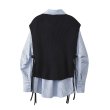 画像5: Women's Button knit vest + long sleeve striped shirt set　ボタンニットベスト＋長袖ストライプシャツ セット (5)