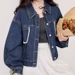 画像5: Pearl & beaded edge pocket Denim G Jean　パール＆ビジューエッジポケットデニムGジャンジャケット (5)