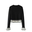 画像10: Women's sleeve ruffle hem sweater pullover round neck sweater　スリーブ＆裾フリルフラウンドネックセーター (10)