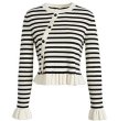 画像1: Women's sleeve ruffle hem sweater pullover round neck sweater　スリーブ＆裾フリルフラウンドネックセーター (1)