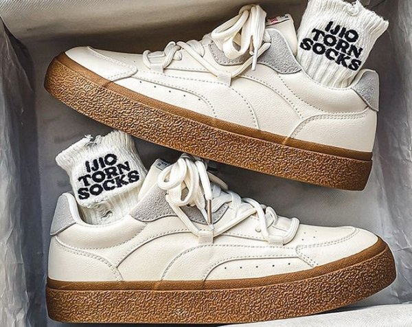 画像6: leather simple style lace up sneakers　男女兼用ユニセックスシンプルレザーレースアップレザースニーカー (6)