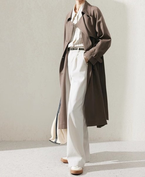 画像7:  Simple Off-White Straight Jeans　オフホワイトカラーデニムシンプルワイドストレートパンツ (7)