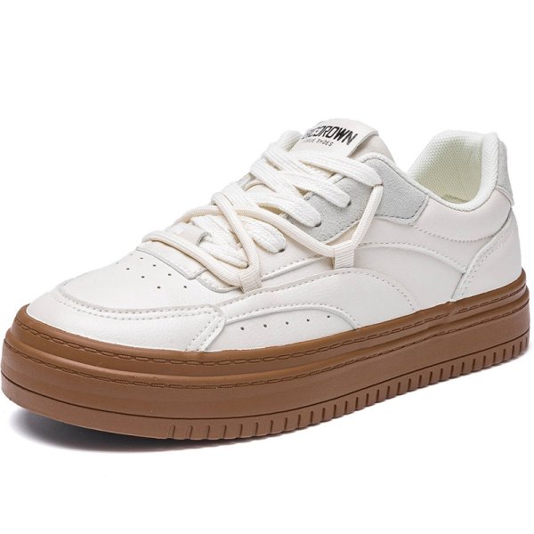画像1: leather simple style lace up sneakers　男女兼用ユニセックスシンプルレザーレースアップレザースニーカー (1)