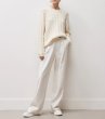 画像1:  Simple Off-White Straight Jeans　オフホワイトカラーデニムシンプルワイドストレートパンツ (1)
