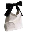 画像1: bow large capacity shopping bag shoulderTote Shoulder Bag 　ボウリボンバイカラーキャンバストートショルダーバッグ (1)