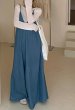 画像7: Women's French style denim suspender dress フレンチスタイルデニムサスペンダーロングドレスワンピース (7)