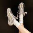 画像5: celebrity ins silver round toe flat casual shoes  pumps shoes　シルバーラウンドトゥフラットバレーシューズパンプス  (5)