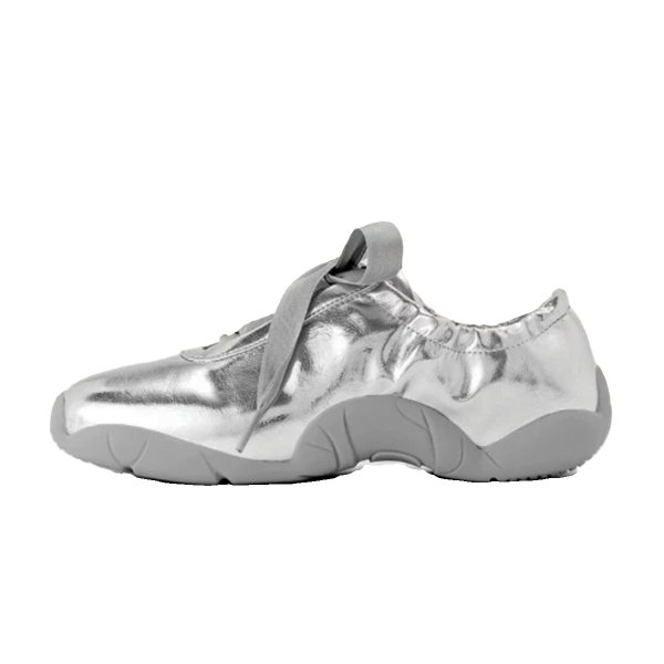 画像7: celebrity ins silver round toe flat casual shoes  pumps shoes　シルバーラウンドトゥフラットバレーシューズパンプス  (7)