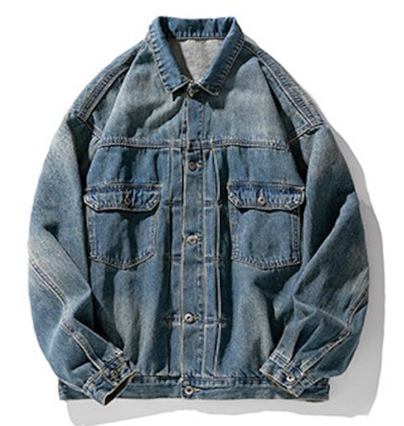 画像1: Simple Used Denim Style Jacket G Jean　ユニセックス 男女兼用ベーシックシンプルデニムジャケットGジャン　ジャンバー (1)