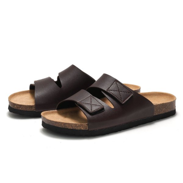 画像5: leather velcro Sandals flat casual shoes  　男女兼用ユニセックスレザーベルクロ レギュラー サンダルフラットスリッパ (5)