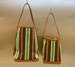 画像4: Celebrities Contrast Color Retro Striped Bucket tote Shoulder Underarm bag 　ストライプボーダーバケットトートショルダーアンダーアームショッピングバッグ (4)