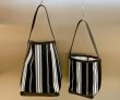 画像2: Celebrities Contrast Color Retro Striped Bucket tote Shoulder Underarm bag 　ストライプボーダーバケットトートショルダーアンダーアームショッピングバッグ (2)