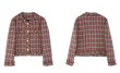 画像5: plaid small fragranceraw edge tweed  jacket coat　スモールフレグランスローエッジチェックツイードフリンジジャケット (5)