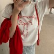 画像4: Women's ribbon printT-shirt　リボンプリント半袖Tシャツ (4)