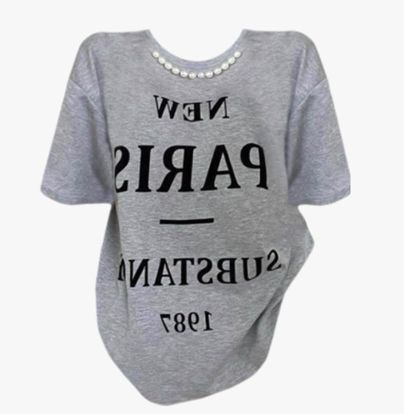 画像9: Women's Letter print & pearl T-shirt　レタープリント＆パール付き半袖Tシャツ (9)