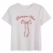画像1: Women's ribbon printT-shirt　リボンプリント半袖Tシャツ (1)