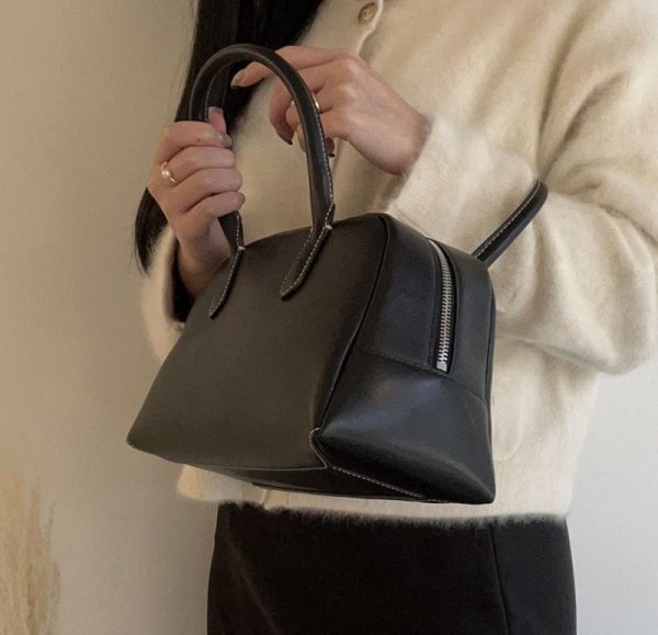 画像4: Portable Boston Square Tote Shoulder Bag Underarm bag 　スクエアボックストートショルダバッグアンダーアームショッピングバッグ (4)