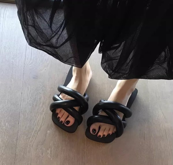 画像6: down leather flat sandals slippers casual shoes  　男女兼用ユニセックスダウンレザー フラットサンダルスリッパ (6)