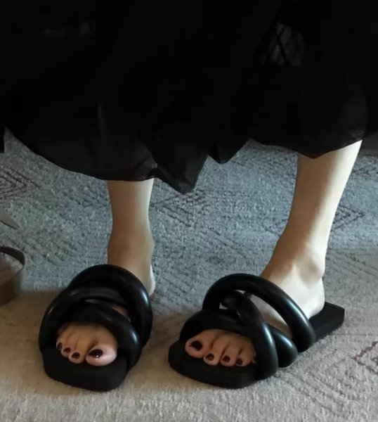 画像5: down leather flat sandals slippers casual shoes  　男女兼用ユニセックスダウンレザー フラットサンダルスリッパ (5)