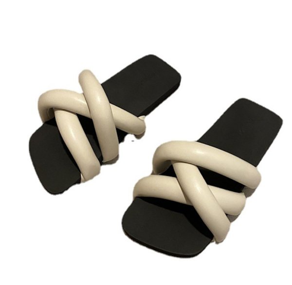 画像10: down leather flat sandals slippers casual shoes  　男女兼用ユニセックスダウンレザー フラットサンダルスリッパ (10)