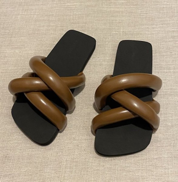 画像13: down leather flat sandals slippers casual shoes  　男女兼用ユニセックスダウンレザー フラットサンダルスリッパ (13)