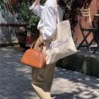 画像3: Portable Boston Square Tote Shoulder Bag Underarm bag 　スクエアボックストートショルダバッグアンダーアームショッピングバッグ (3)