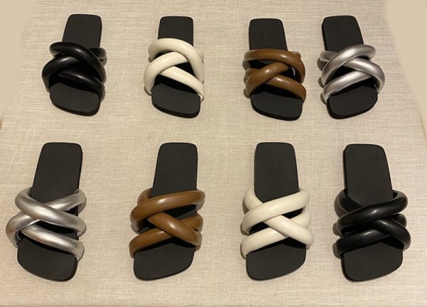 画像9: down leather flat sandals slippers casual shoes  　男女兼用ユニセックスダウンレザー フラットサンダルスリッパ (9)