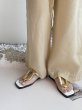 画像1: gold buckle flat Thong sandals slippers casual shoes  　ユニセックスゴールドバックル フラットトングサンダルスリッパ (1)