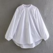 画像5: Women's stand collar lantern sleeve half placket shirt long sleeve ラタンスリーブスタンドカラーブラウス Tシャツチュニック (5)