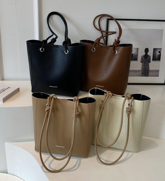 画像5: Unisex leather simple tote shoulder bag 男女兼用ユニセックスシンプルトートショルダバッグ通勤 通学 (5)