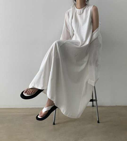 画像10: Women's simple loose wide sleeveless long cotton and linen dress　シンプルAラインノースリーブロングマキシドレスワンピース (10)