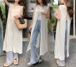 画像1: Women's lace long length vest gilet dress  レースロングベストジレマキシドレスワンピース (1)