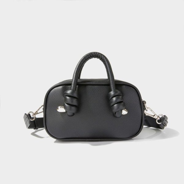 画像6:  Leather knot detail mini bag Tote Shoulder Bag Underarm bag 　ノットディティールレザートートショルダアンダーアームバッグ (6)