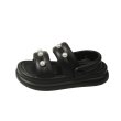 画像1: Unisex thick-soled pearl sandals slippers casual shoes  　ユニセックス厚底パール付き軽量サンダルスリッパ (1)