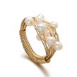 画像1: pearl ring 18Kコーティング 淡水パールリング指輪 (1)