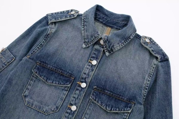 画像7: Women's Maillard Workwear Lapel Long Denim Dress シンプルデニムロングマキシドレスワンピース (7)