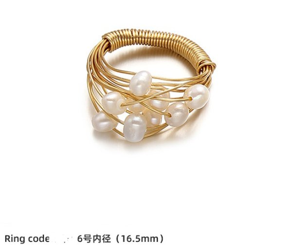 画像5: pearl ring 18Kコーティング 淡水パールリング指輪 (5)