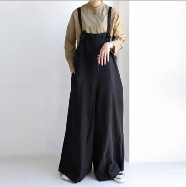 画像2: women's loose suspender jumpsuit Long  Dress シンプルルーズサスペンダージャンプスーツロングマキシドレス (2)