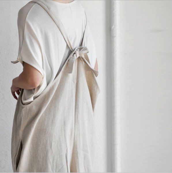 画像5: women's loose suspender jumpsuit Long  Dress シンプルルーズサスペンダージャンプスーツロングマキシドレス (5)