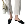 画像1: ribbon flat half pumps Mule slipper casual shoes  　フラットレザーリボンハーフパンプスミュールサンダルスリッパ (1)