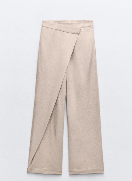画像2: Women's High-waisted wide-leg pants with a wraparound skirt skirt　スカートがついたようなロングパンツ (2)