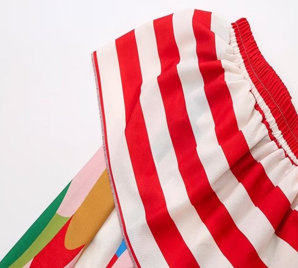 画像3: Women's Border x flower print long maxi skirt 　ボーダー×フラワープリントマキシロングスカート (3)