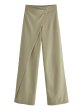 画像4: Women's High-waisted wide-leg pants with a wraparound skirt skirt　スカートがついたようなロングパンツ (4)
